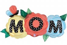 Butterfly Dots, Mom Shape • Jumbo 47" Mylar Helium Balloon