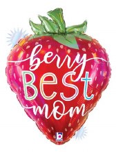 Opalescent Berry Best Mom Shape • Jumbo 21" Mylar Helium Balloon