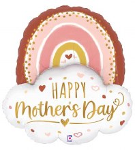 Boho Rainbow Shape, Happy Mother's Day • Jumbo 35" Mylar Helium Balloon