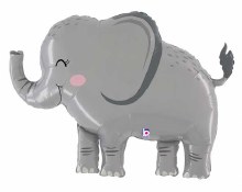 Jungle, Safari • Elephant, Full Body Shape • Jumbo 33in. Mylar Helium Balloon