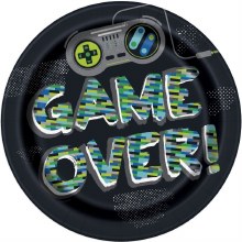 Game Over 9" Paper Plates 8ct