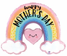 Pastel Rainbow Shape, Happy Mother's Day • Jumbo 29" Mylar Helium Balloon