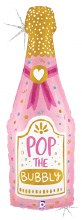 Champagne, Holographic Pink Bubbly • Jumbo 39in. Mylar Helium Balloon