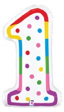 Jr. Jumbo 24in. Helium Number Mylar Balloon • Birthday Candle 1