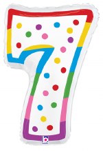 Jr. Jumbo 24in. Helium Number Mylar Balloon • Birthday Candle 7