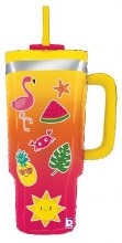 Summer Tumbler Shape • Jumbo 34" Mylar Helium Balloon