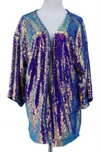 Multicolor Sequin Long Duster OS