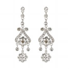 Silver Chandelier Flower Earrings