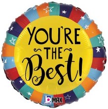 You're The Best, Bold Border • Standard Size 18in. Mylar Helium Balloon