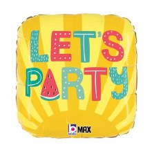 Standard Size Let's Party Summer Vibes Square Mylar ~ 18"
