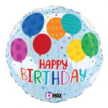 Classic • Balloons • Happy Birthday • 18in. Standard Size Mylar Helium Balloon