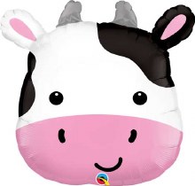 Farm • Cow, Cute Face • Jumbo 32in. Mylar Helium Balloon