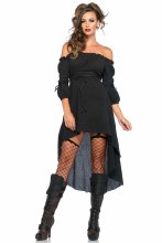 Peasant Dress Black S/M