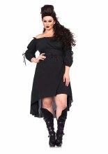 Peasant Dress Black 1X/2X