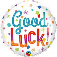 Good Luck, Vintage Confetti • Standard Size 18in. Mylar Helium Balloon