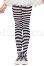 Tights Striped Blk/Wht Child L