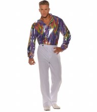 Rainbow Slick Disco Shirt Adult Standard