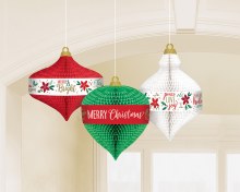 Honeycomb Christmas Ornaments ~ 3 Pack