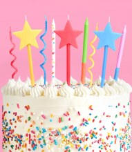 Cake Candles Glitter Star Set