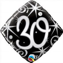 Milestone Year • Elegant Swirls 30 • Standard Size 18" Mylar Helium Balloon