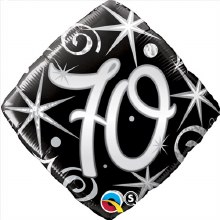 Milestone Year • Elegant Swirls 70 • Standard Size 18" Mylar Helium Balloon