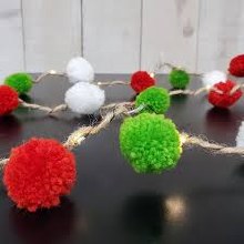 Lightup Pom Pom Garland 9Ft