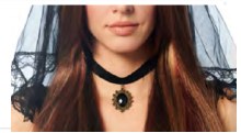 Choker Black Rose Carded