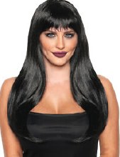 Black Flirty Wig w/ Bangs