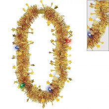 Light Up Tinsel Necklace Gold