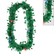 Tinsel Necklace Light Up Green