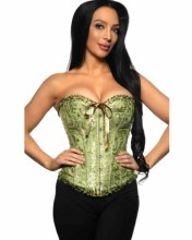 Corset Lace Brocade Green Lg