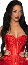 Corset Lace Brocade Red Lg