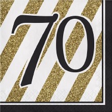 Black & Gold 70 Lunch Napkins 16ct