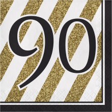 Black & Gold 90 Lunch Napkins 16ct