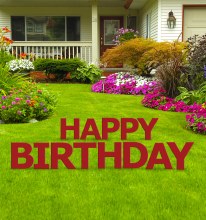 Red Happy Birthday Yard Sign