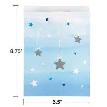 One Little Paper Blue Favor Bags 10ct
