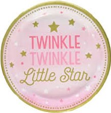 One Little Star Girl 9in Plates 8ct
