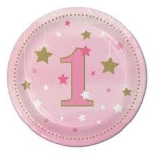 One Little Star Girl 7in Plates 8ct