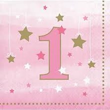One Little Star Girl Beverage Napkins 16ct