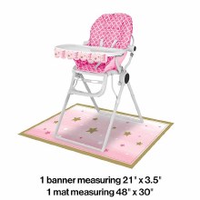 One Little Star Girl Highchair Decor Kit