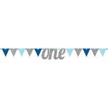 Banner First Birthday Blue