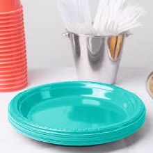 Teal Lagoon 9in Plastic Plt 20ct