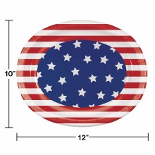 Patriotic Pattern Oval Platters 8ct