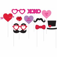 Photo Booth Valentine Props 10ct