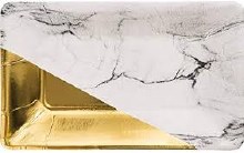 Marble/Gold Foil Rectangular Plate 8ct
