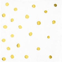 White/Gold Polka Dot Beverage Napkins 16ct