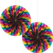 Rainbow Foil Paper Fans