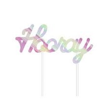 Hooray Iridescent Cake Topper