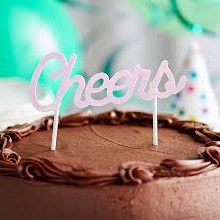 Cheer Iridescent Cake Topper