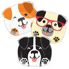 Dog Party 9" Shaped Plate 8ct